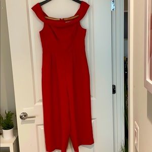 BCBG red jumpsuit
